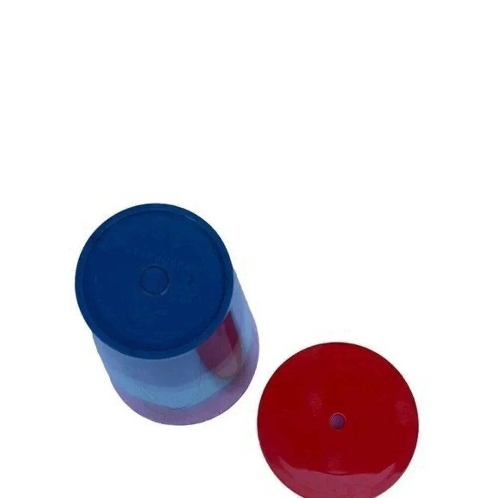 Starbucks Cold Cup Tumbler Red Blue Wave Ombre Venti 24 oz Summer 2021 Imperfect